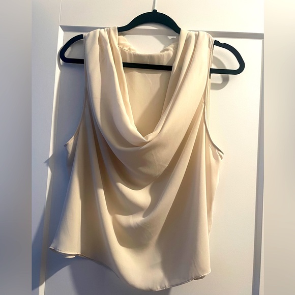 Ivory cowl neck sleeveless blouse - Picture 1 of 2
